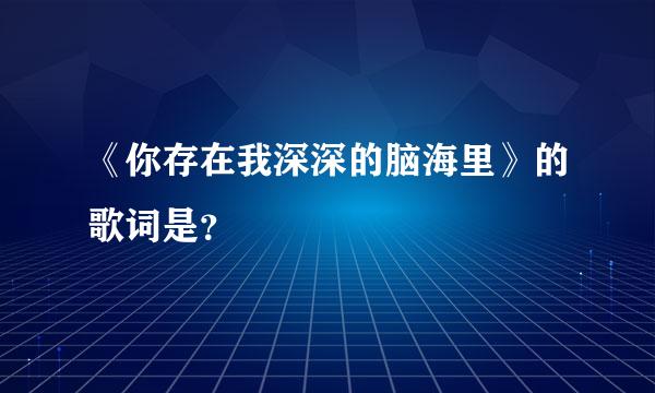 《你存在我深深的脑海里》的歌词是？