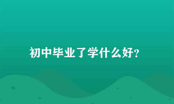 初中毕业了学什么好？