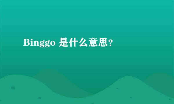 Binggo 是什么意思？