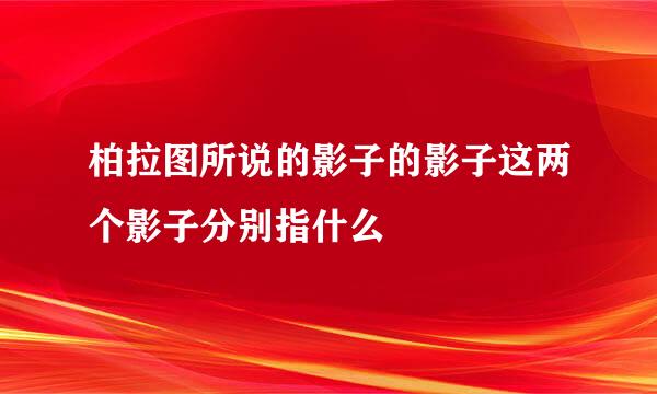 柏拉图所说的影子的影子这两个影子分别指什么