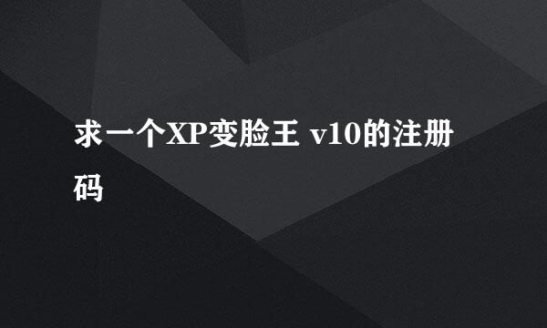 求一个XP变脸王 v10的注册码