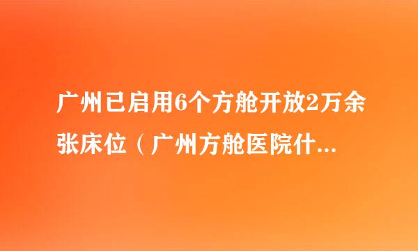 广州已启用6个方舱开放2万余张床位（广州方舱医院什么时候投入使用）