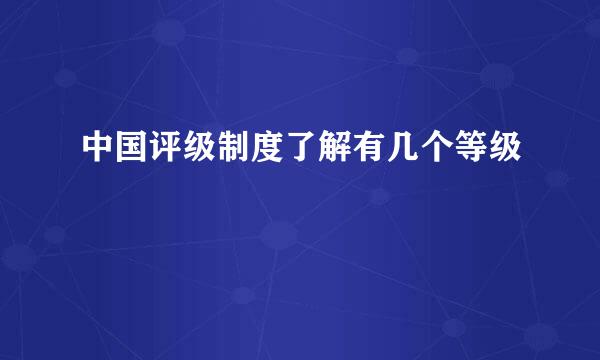 中国评级制度了解有几个等级