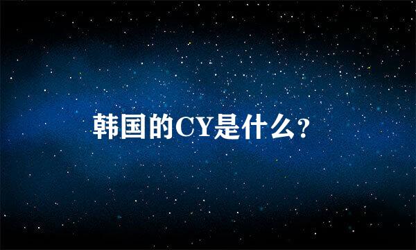 韩国的CY是什么？