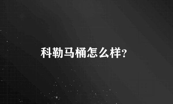 科勒马桶怎么样？