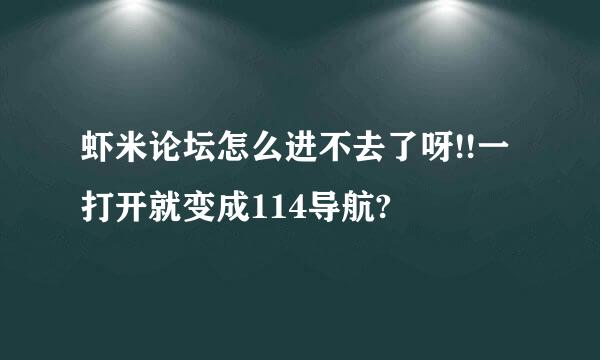 虾米论坛怎么进不去了呀!!一打开就变成114导航?