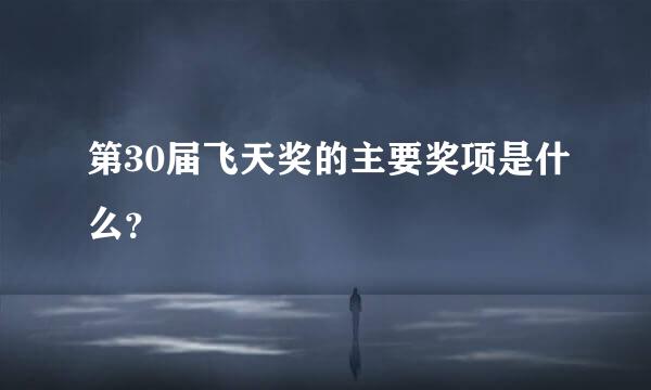 第30届飞天奖的主要奖项是什么？