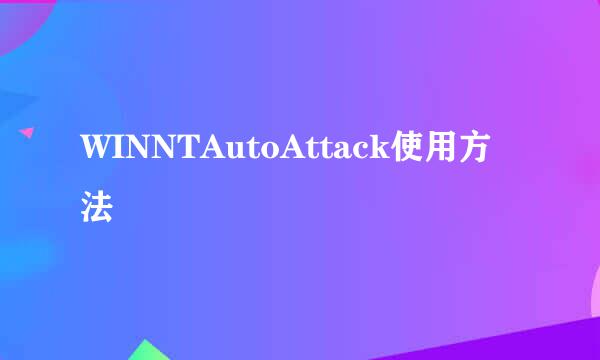 WINNTAutoAttack使用方法