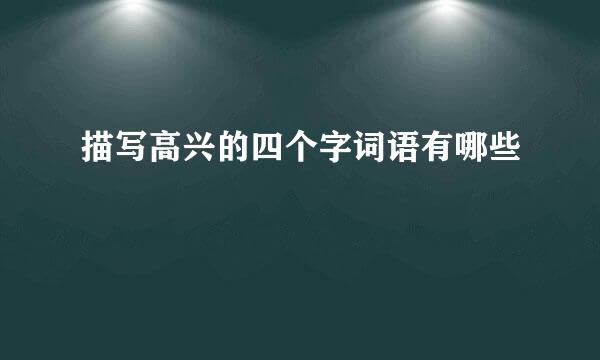 描写高兴的四个字词语有哪些