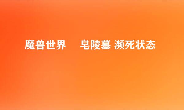 魔兽世界 砮皂陵墓 濒死状态