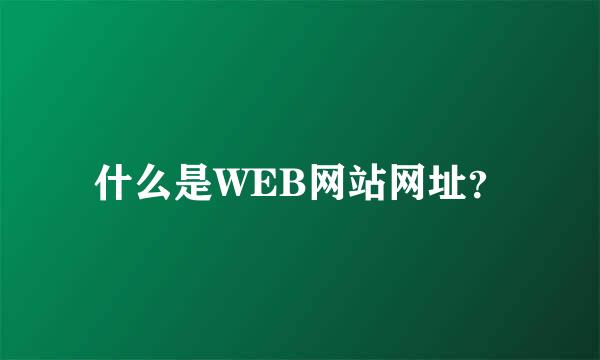 什么是WEB网站网址？