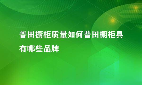 普田橱柜质量如何普田橱柜具有哪些品牌