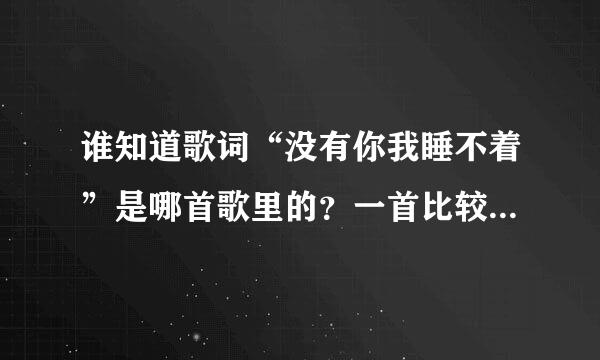 谁知道歌词“没有你我睡不着”是哪首歌里的？一首比较震撼的歌