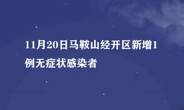 11月20日马鞍山经开区新增1例无症状感染者