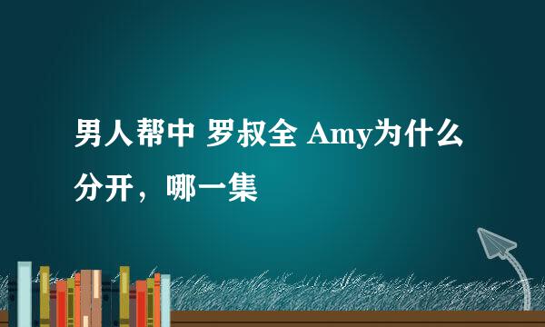 男人帮中 罗叔全 Amy为什么分开，哪一集