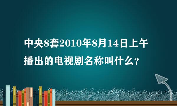 中央8套2010年8月14日上午播出的电视剧名称叫什么？