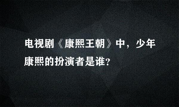 电视剧《康熙王朝》中，少年康熙的扮演者是谁？