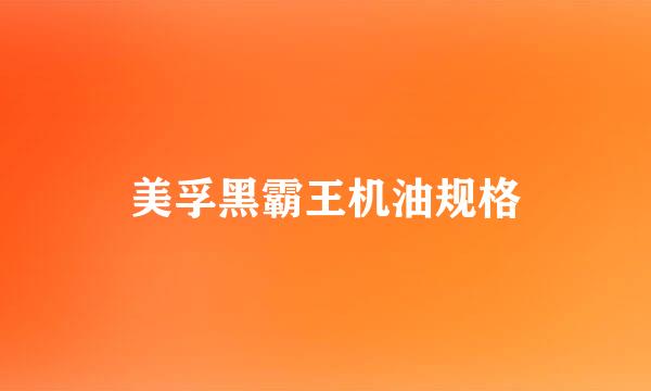 美孚黑霸王机油规格