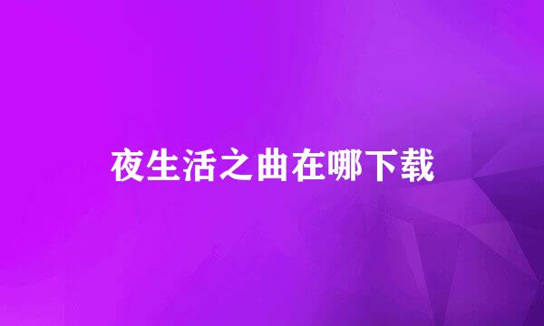 夜生活之曲在哪下载