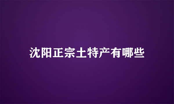 沈阳正宗土特产有哪些