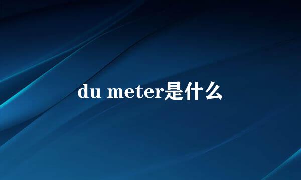 du meter是什么