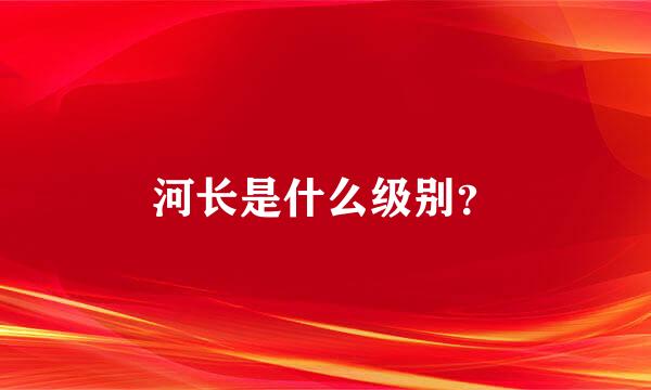 河长是什么级别？