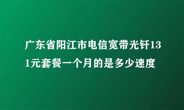 广东省阳江市电信宽带光钎131元套餐一个月的是多少速度