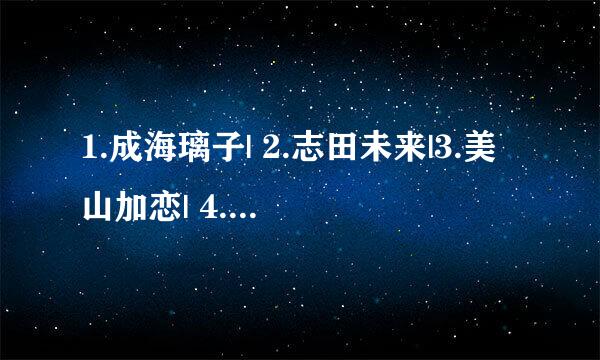 1.成海璃子| 2.志田未来|3.美山加恋| 4.福田麻由子| 5.小池里奈| 6.森迫永依|7.大后寿寿花| 8.吉田里琴