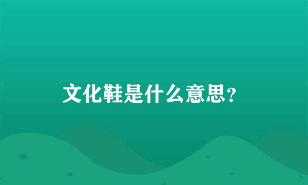 文化鞋是什么意思？