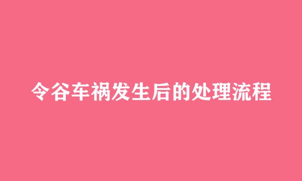 令谷车祸发生后的处理流程