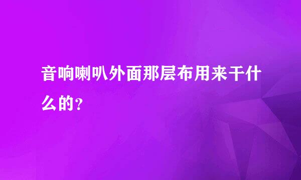 音响喇叭外面那层布用来干什么的？