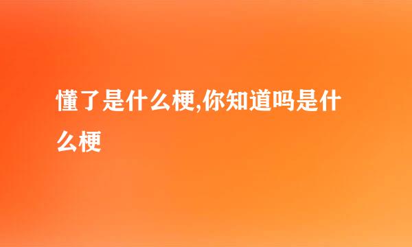 懂了是什么梗,你知道吗是什么梗