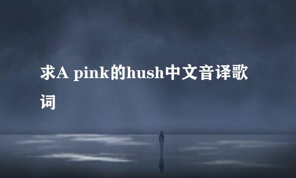 求A pink的hush中文音译歌词