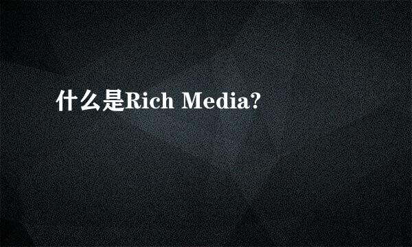 什么是Rich Media?