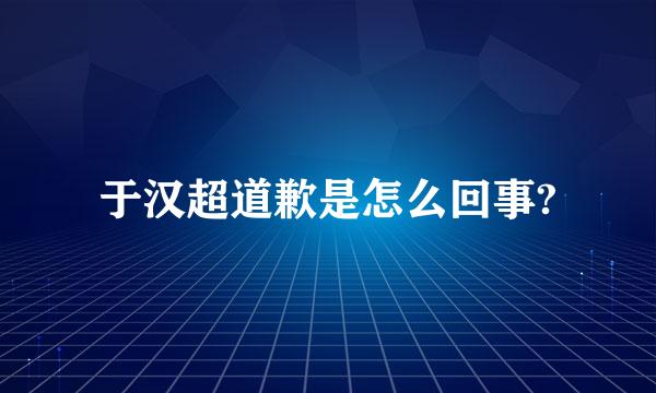 于汉超道歉是怎么回事?