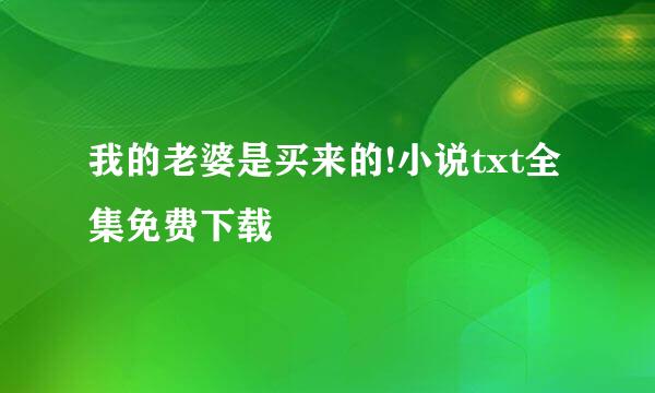 我的老婆是买来的!小说txt全集免费下载