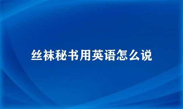 丝袜秘书用英语怎么说