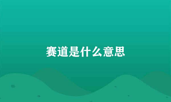 赛道是什么意思