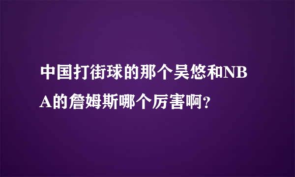 中国打街球的那个吴悠和NBA的詹姆斯哪个厉害啊？