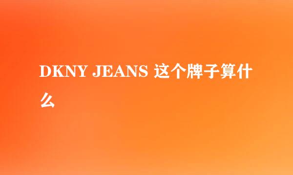 DKNY JEANS 这个牌子算什么