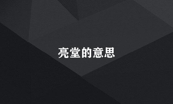 亮堂的意思