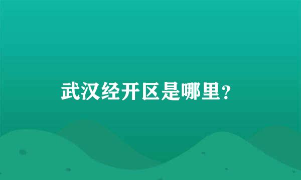 武汉经开区是哪里？