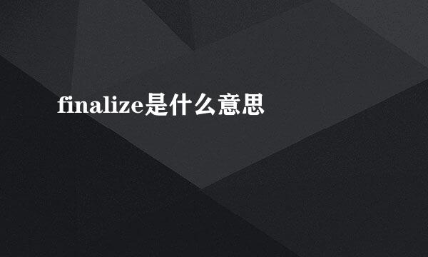 finalize是什么意思