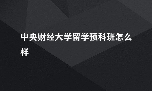 中央财经大学留学预科班怎么样