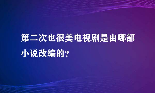 第二次也很美电视剧是由哪部小说改编的？