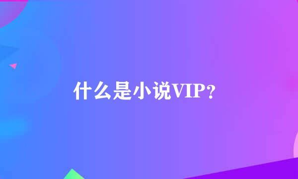 什么是小说VIP？