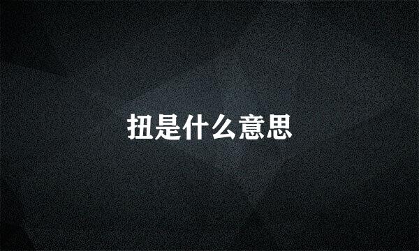 扭是什么意思