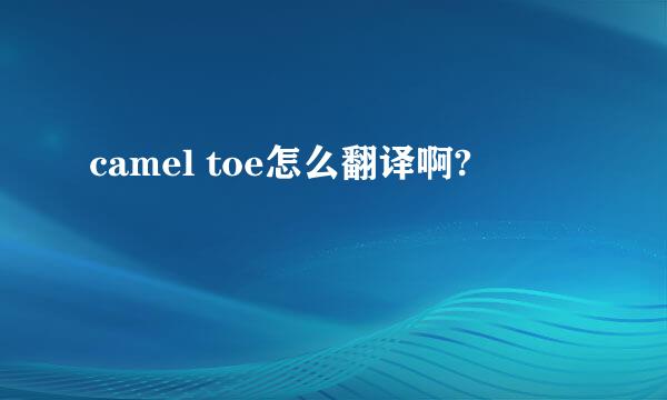 camel toe怎么翻译啊?