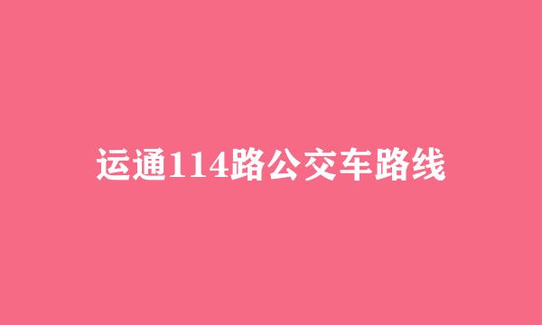 运通114路公交车路线