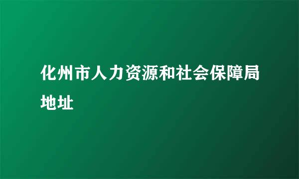 化州市人力资源和社会保障局地址